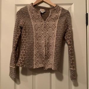 Talbots- wool sweater, front zipper